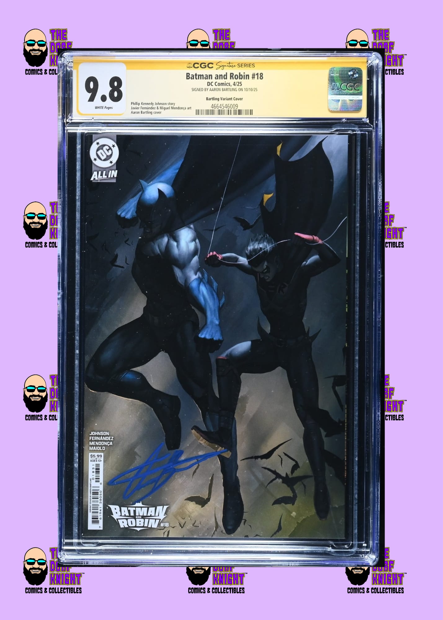 Batman and Robin #18 - Bartling Variant Cover - Signed by Aaron Bartling - 9.8