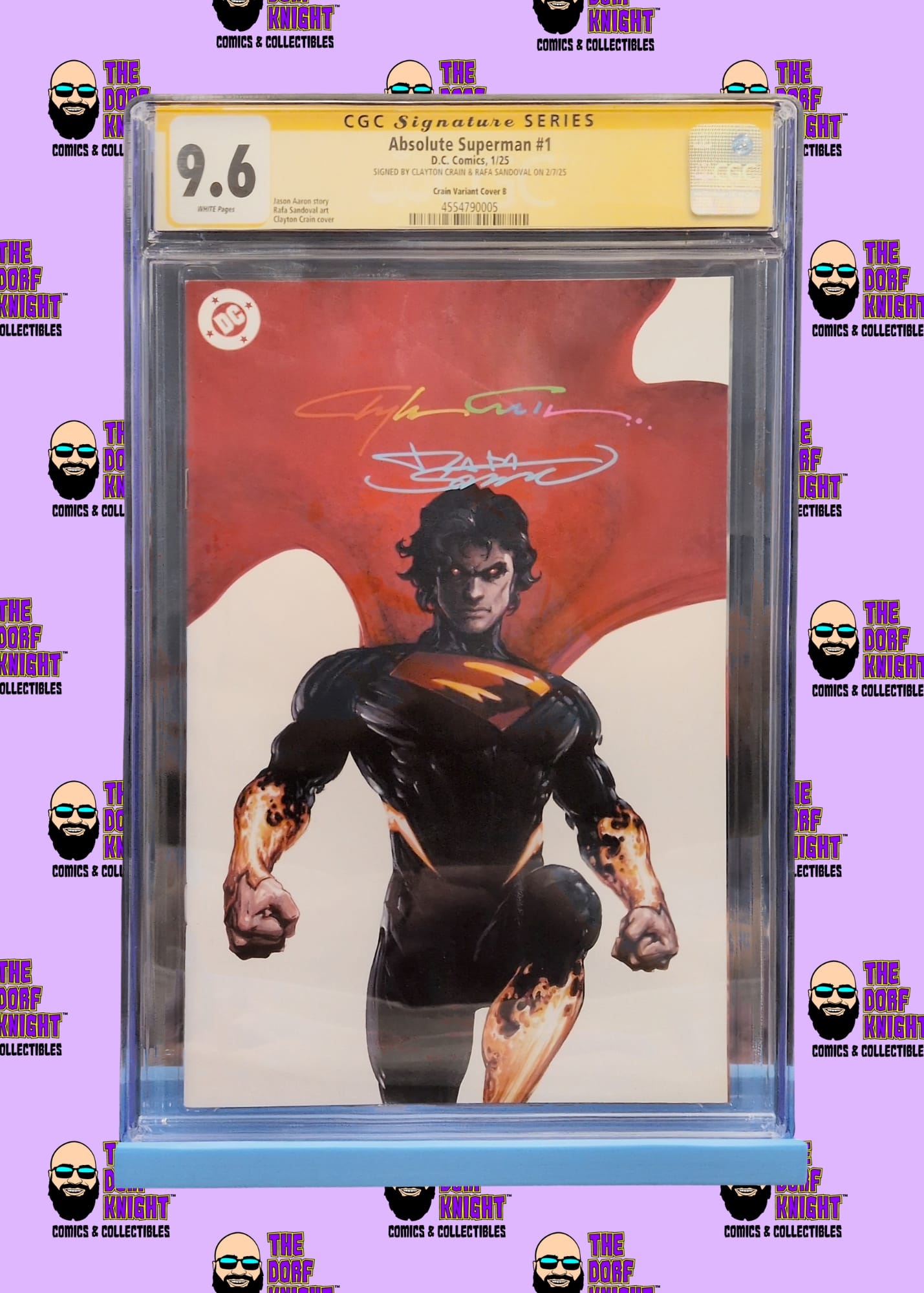 Absolute Superman #1 - Crain Variant Cover B - Signed by Clayton Crain & Rafa Sandoval - 9.6