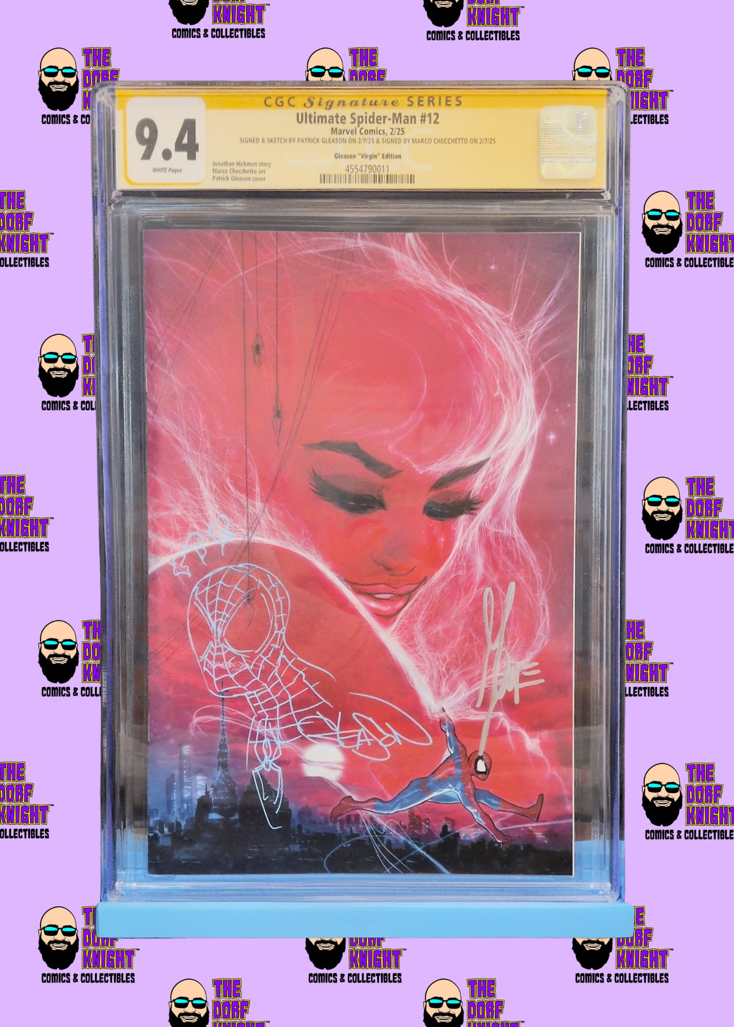 Ultimate Spider-Man #12 - Gleason "Virgin" Edition - Signed & Sketch by Patrick Gleason, Signed by Marco Checchetto - 9.4