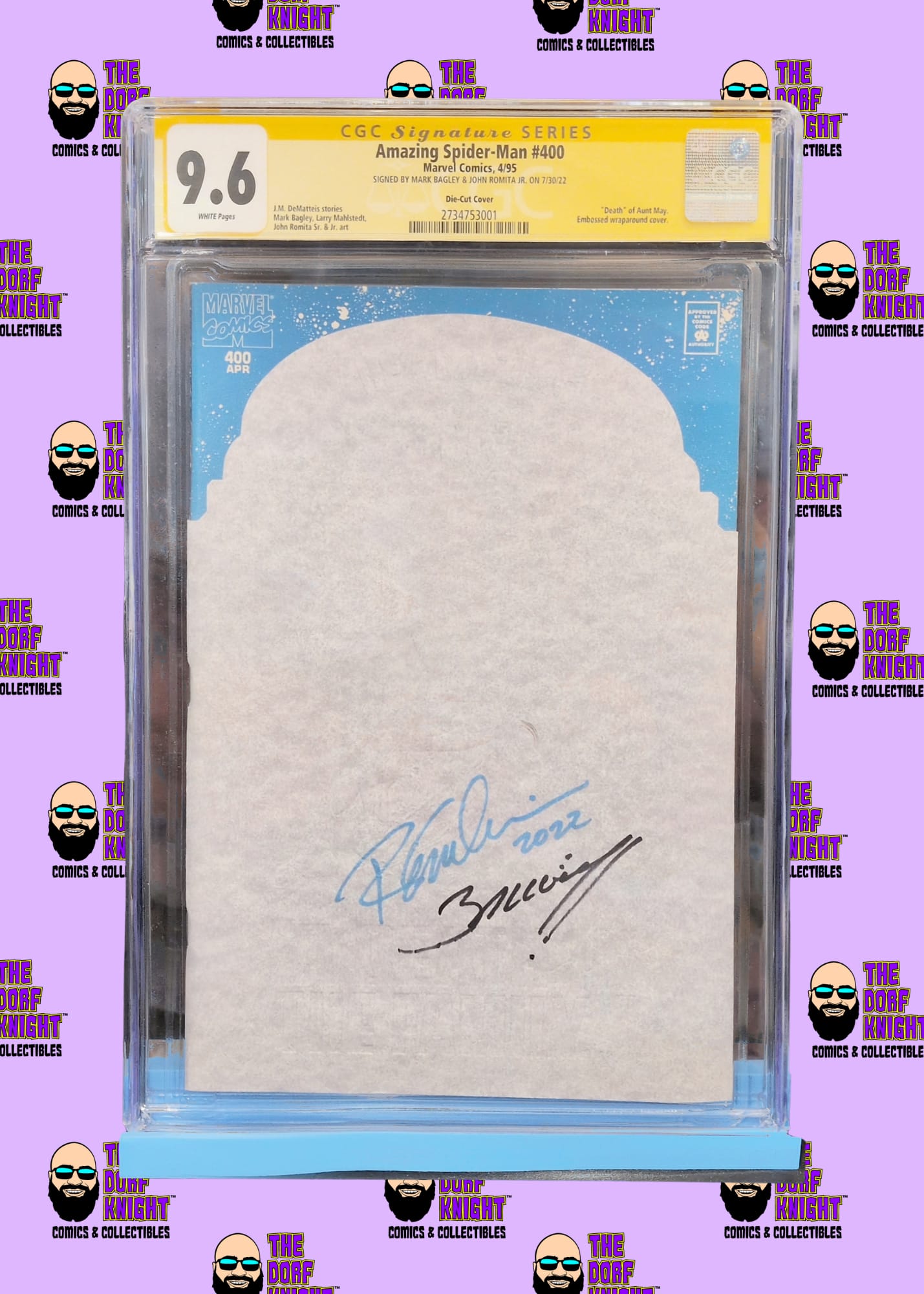 Amazing Spider-Man #400 - Die-Cut Cover - Signed by Mark Bagley & John Romita Jr. - 9.6