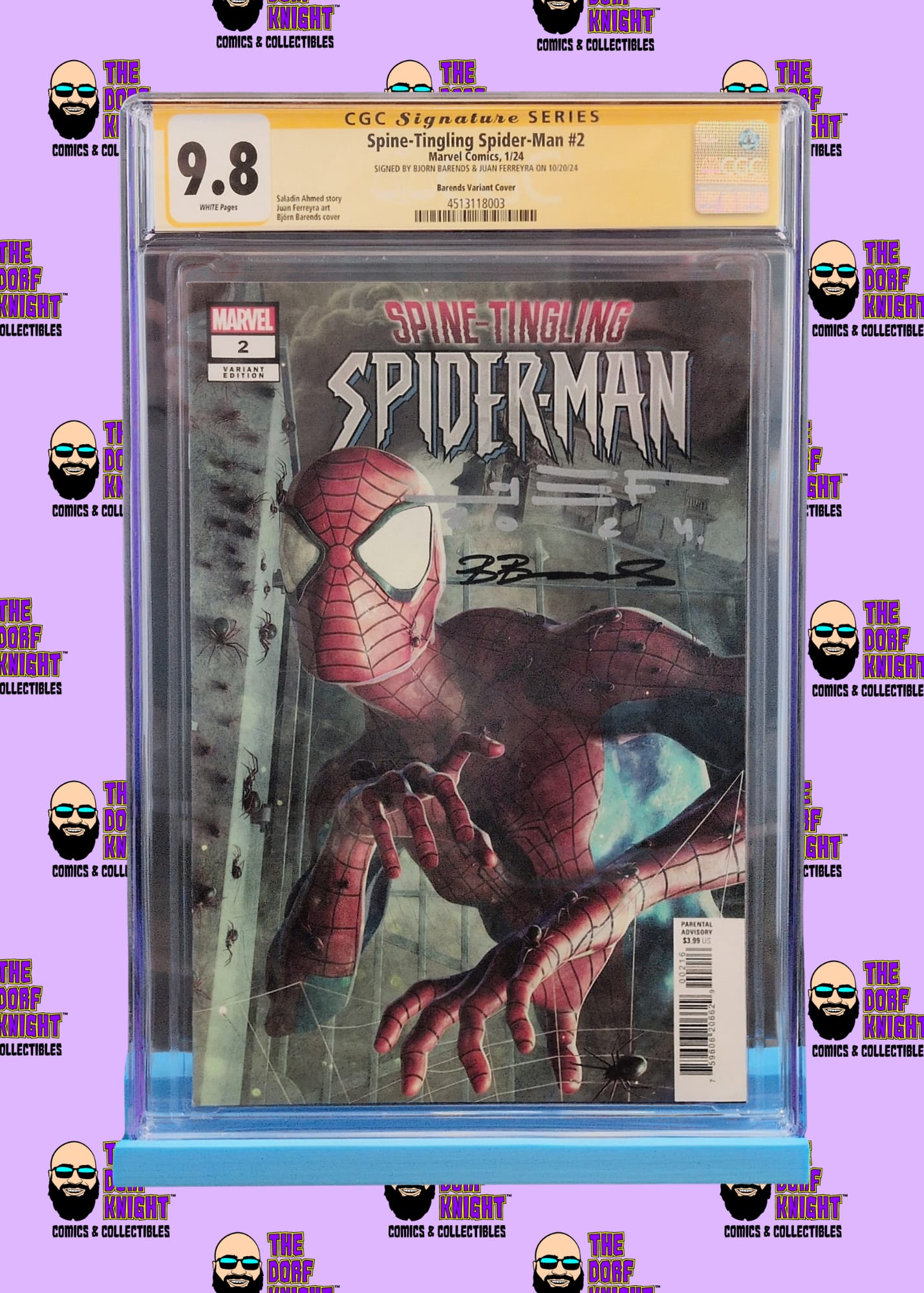 Spine-Tingling Spider-Man #2 - Barends Variant Cover - Signed by Bjorn Barends & Juan Ferreyra - 9.8