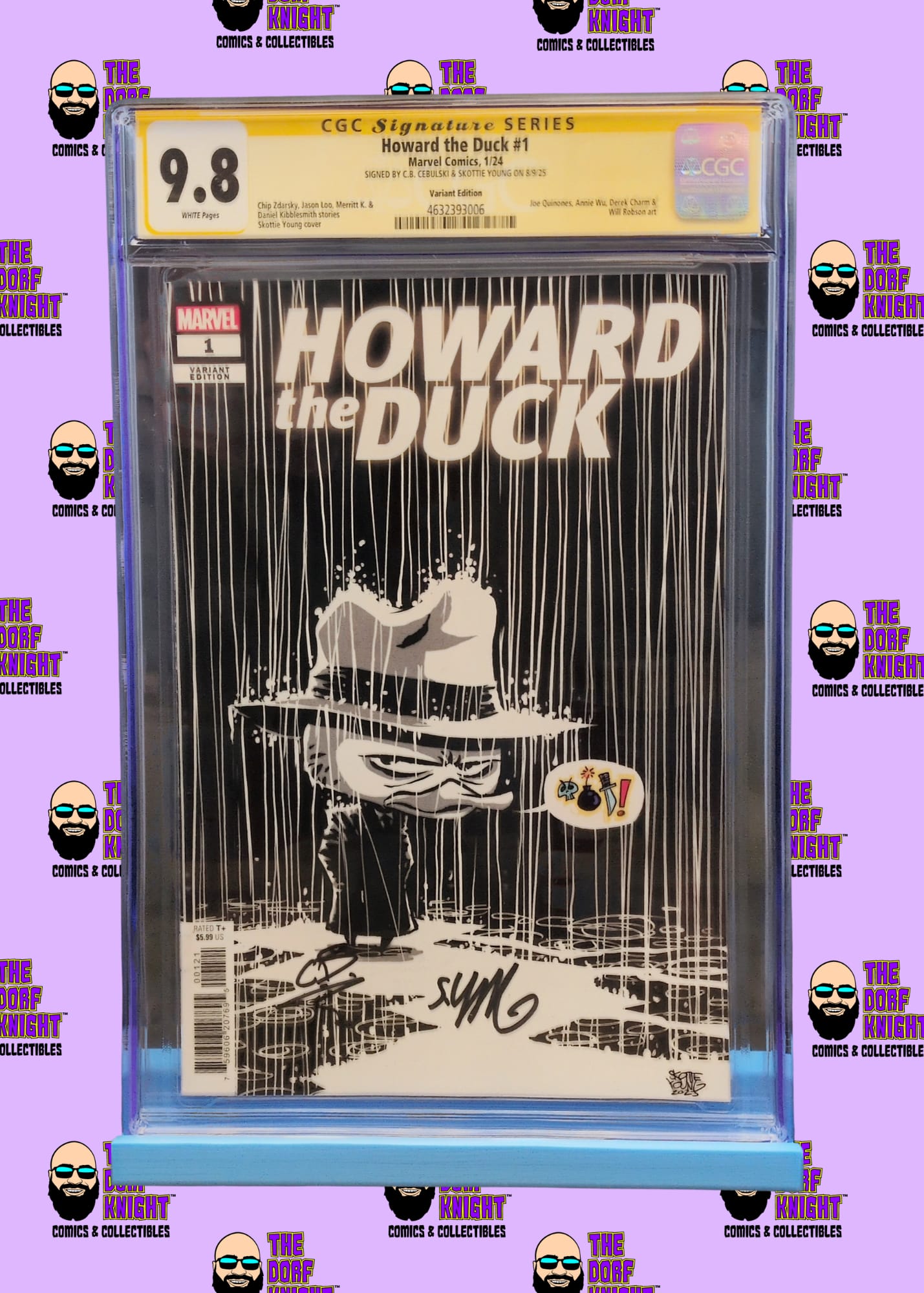 Howard the Duck #1 - Variant Edition - Signed by C.B. Cebulski & Skottie Young - 9.8