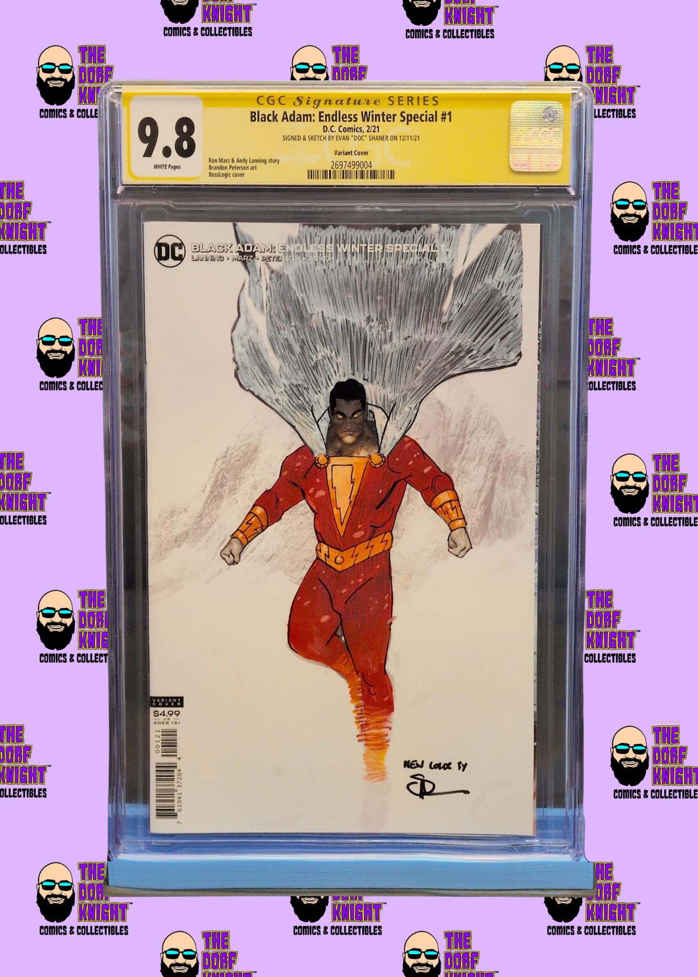 Black Adam: Endless Winter Special #1 - Variant Cover - Signed & Sketche by Evan "Doc" Shaner - 9.8