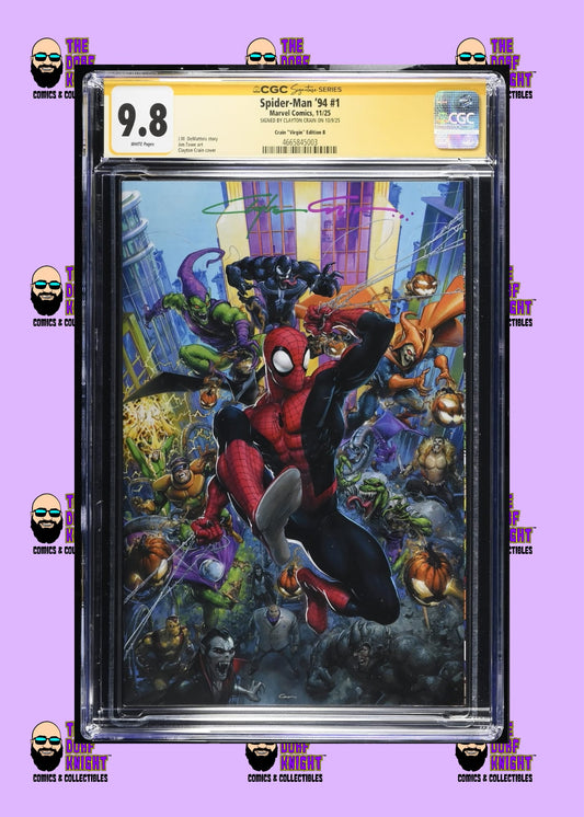 Spider-Man '94 #1 - Crain "Virgin" Edition B - Signed by Clayton Crain - 9.8