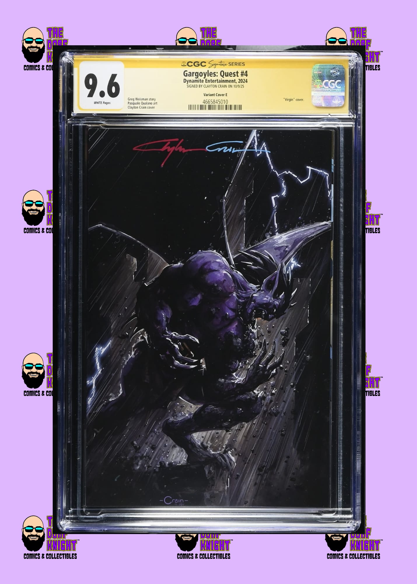 Gargoyles: Quest #4 Variant Cover E - Signed by Clayton Crain - 9.6