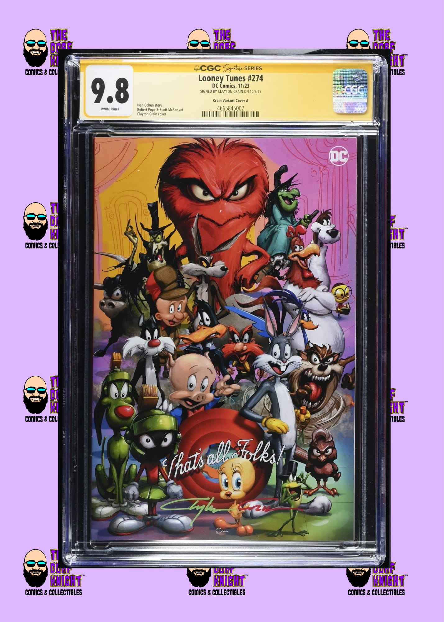 Looney Tunes #274 - Crain Variant Cover A - Signed by Clayton Crain - 9.8