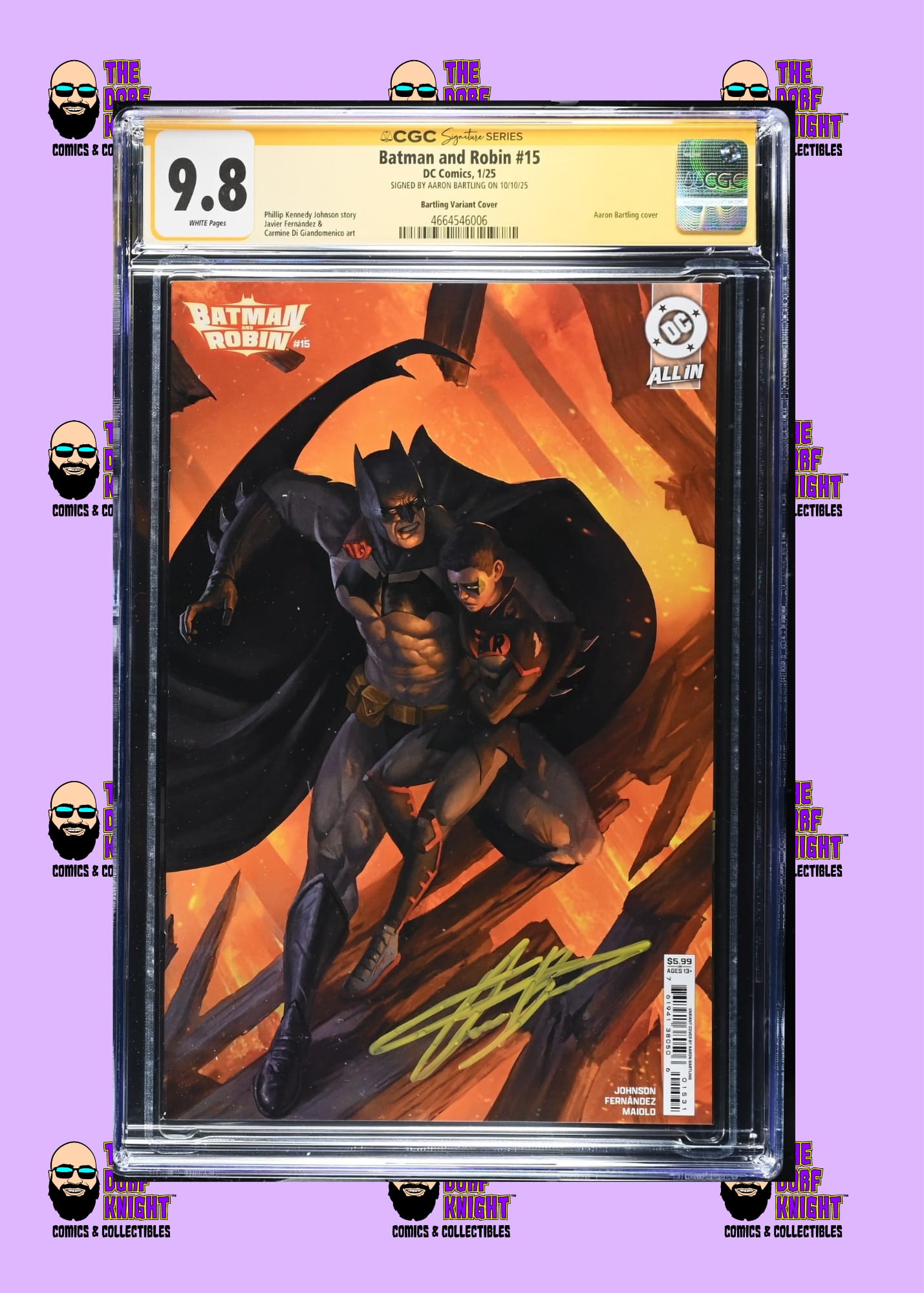 Batman and Robin #15 - Bartling Variant Cover - Signed by Aaron Bartling - 9.8