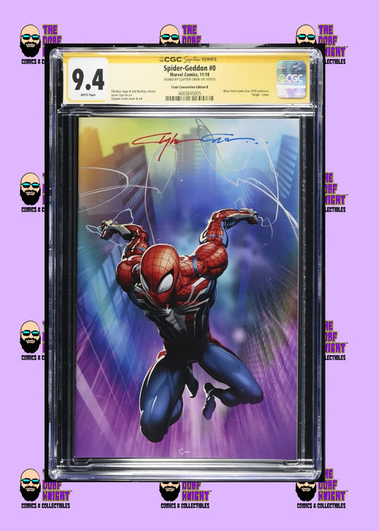Spider-Geddon #0 - Crain Convention Edition B - Signed by Clayton Crain - 9.4
