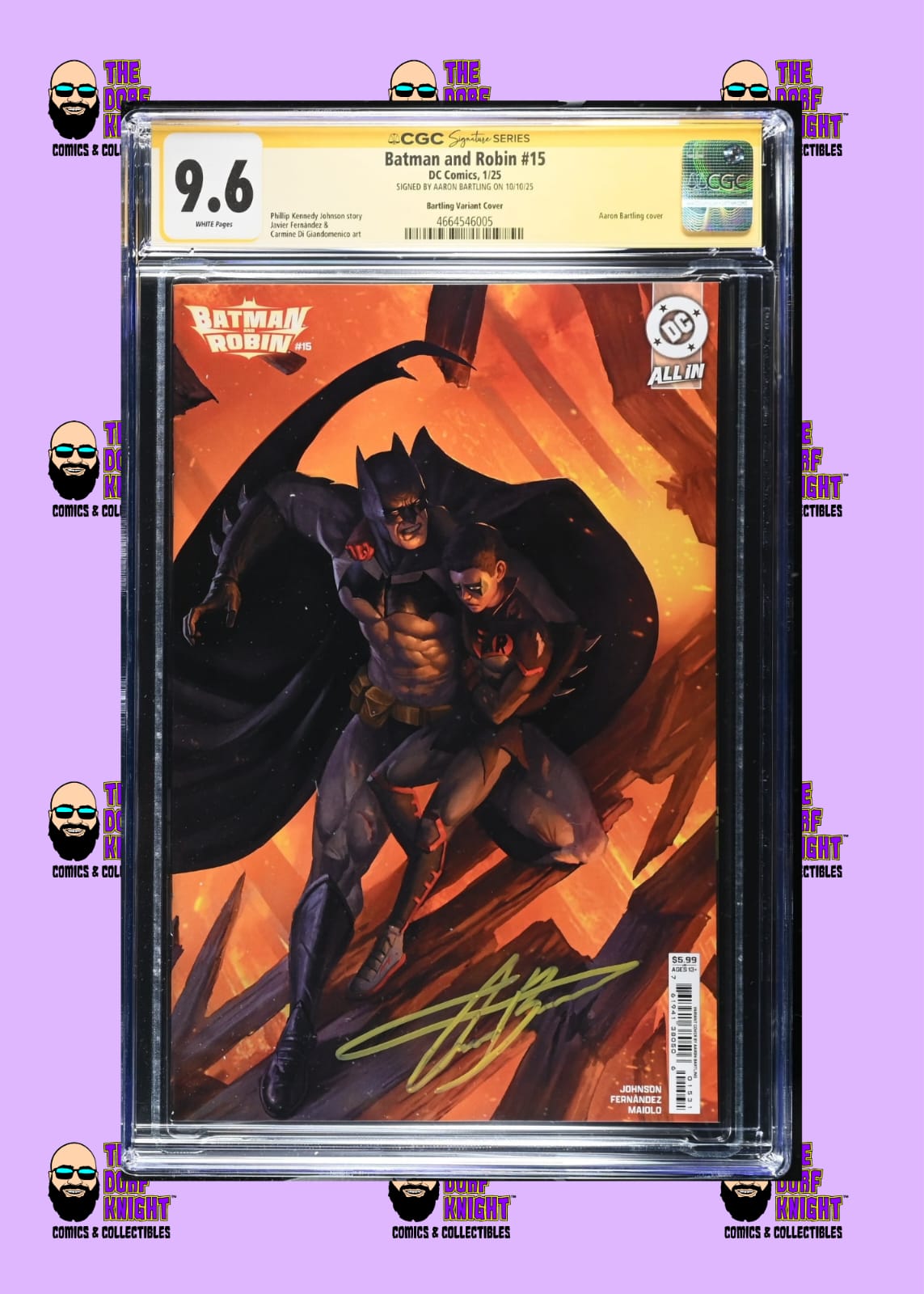 Batman and Robin #15 - Bartling Variant Cover - Signed by Aaron Bartling - 9.6