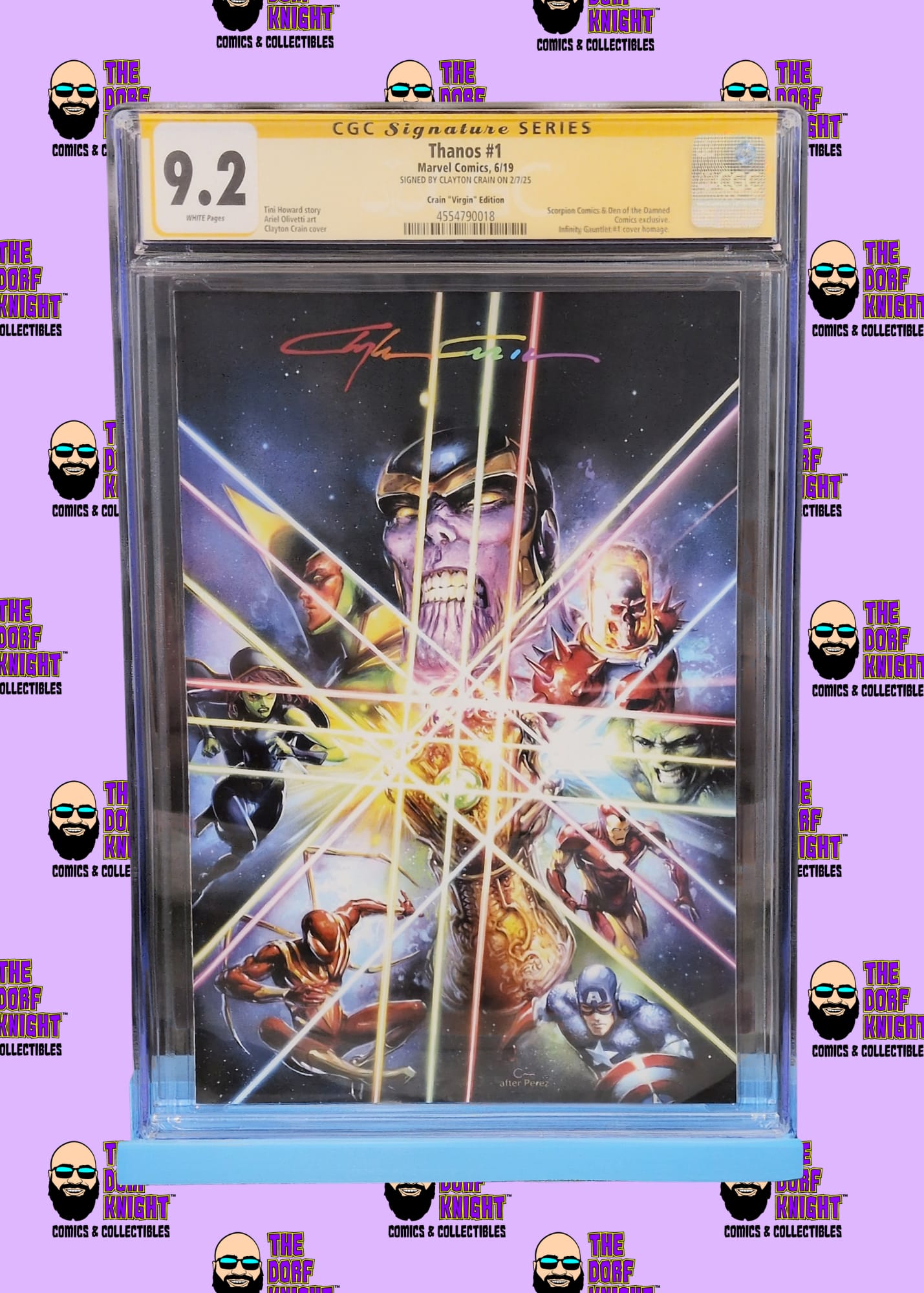 Thanos #1 - Crain "Virgin" Edition - Signed by Clayton Crain - 9.2