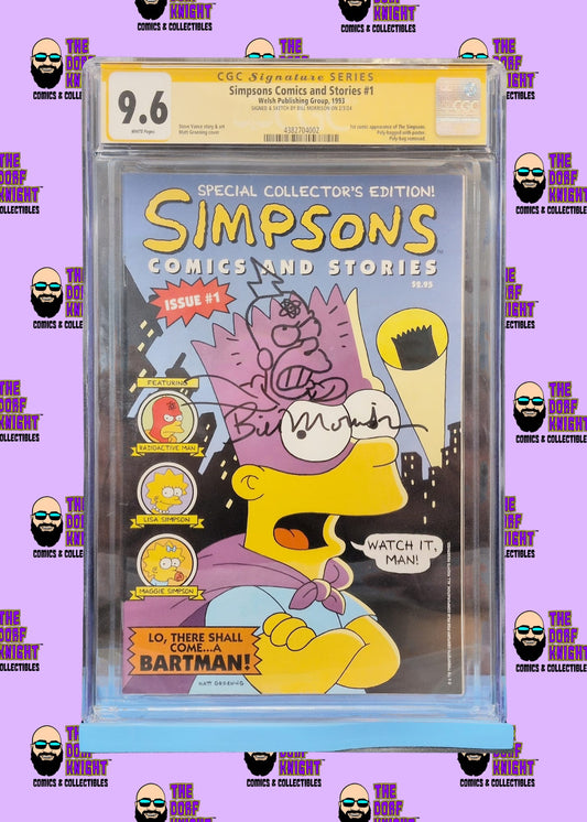 Simpsons Comics and Stories #1 - Signed & Sketch by Bill Morrison - 9.6