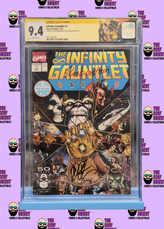 Infinity Guantlet #1 - Signed by Joe Rubinstein & Jim Starlin - 9.4