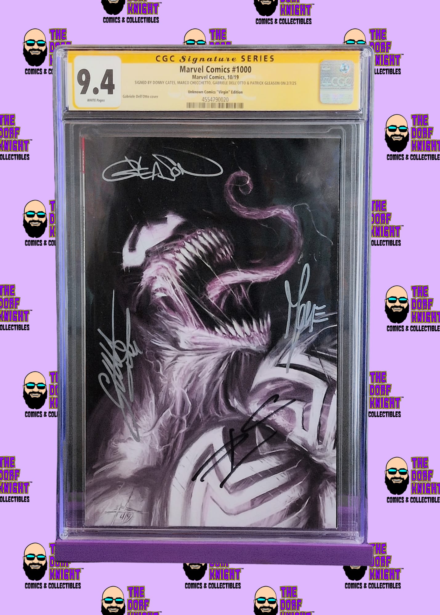 Marvel #1000 - Unknown Comics "Virgin" Edition - Signed by Donny Cates, Gabrielle Dell'Otto & Patrick Gleason - 9.4
