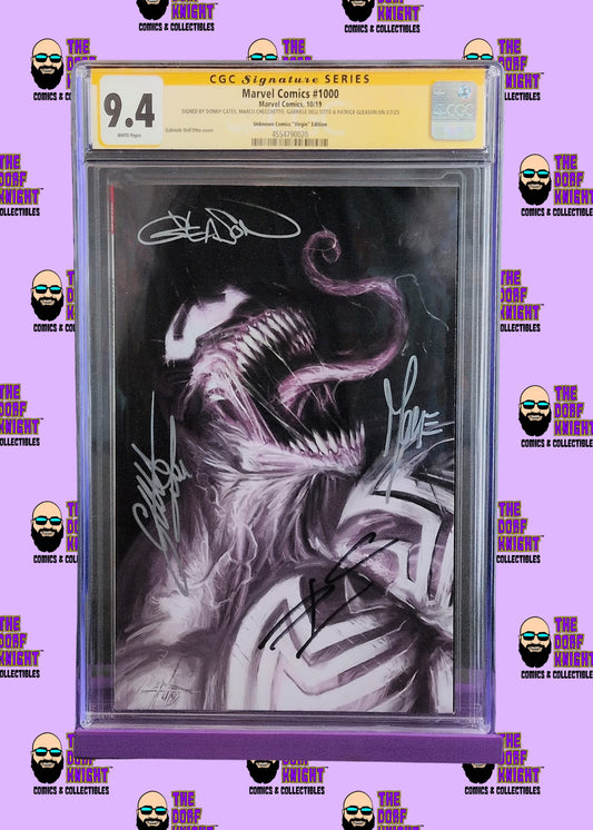 Marvel #1000 - Unknown Comics "Virgin" Edition - Signed by Donny Cates, Gabrielle Dell'Otto & Patrick Gleason - 9.4