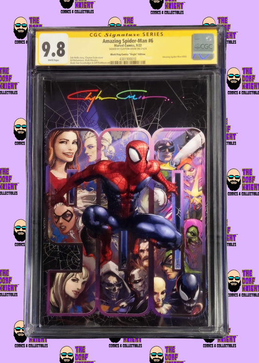 Amazing Spider-Man #6 - Black Flags Comics "Virgin" Edition - Signed by Clayton Crain - 9.8